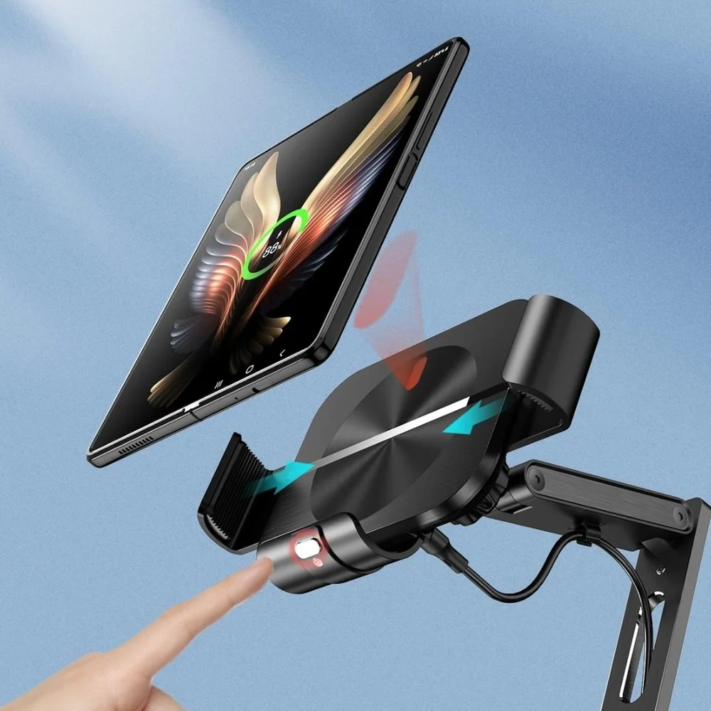 2 in 1 Tablet & iPad Charging Stand Black Desktop Holder Dock